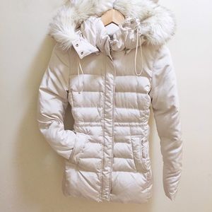 zara cream puffer jacket